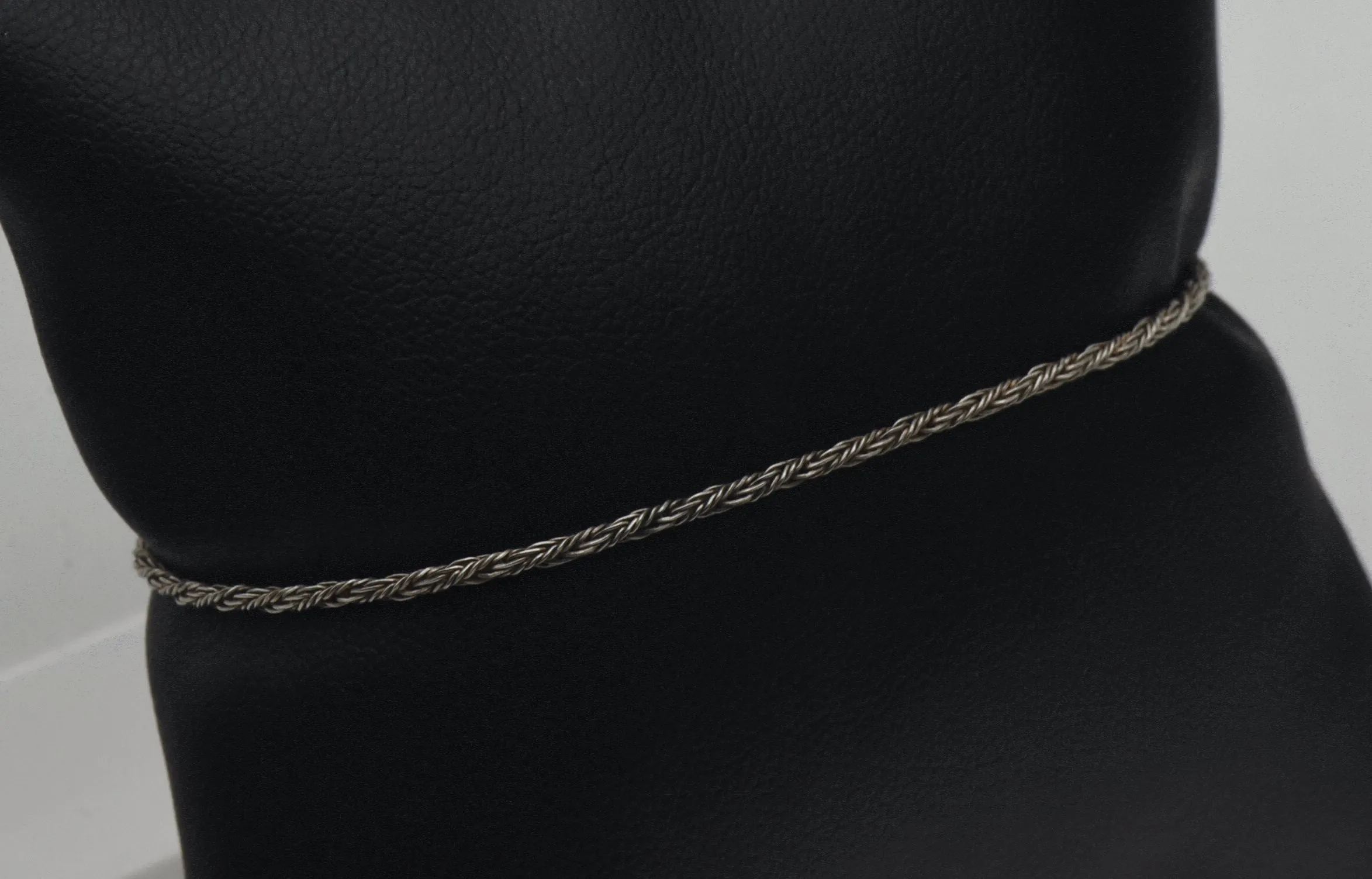 Vintage Italian Sterling Silver Rope Link Chain Bracelet